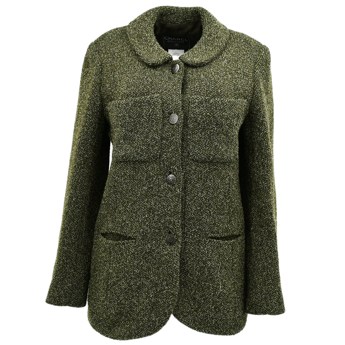 Chanel Single Breasted Jacket Green 97A #38