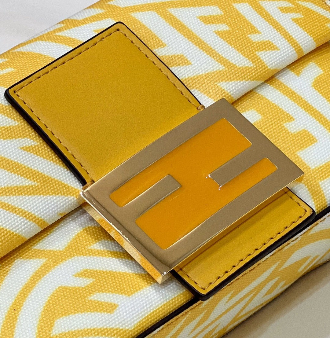 Fendi Mini Baguatte 1997 Yellow Glazed Bag For Woman 19.5cm/7.5in