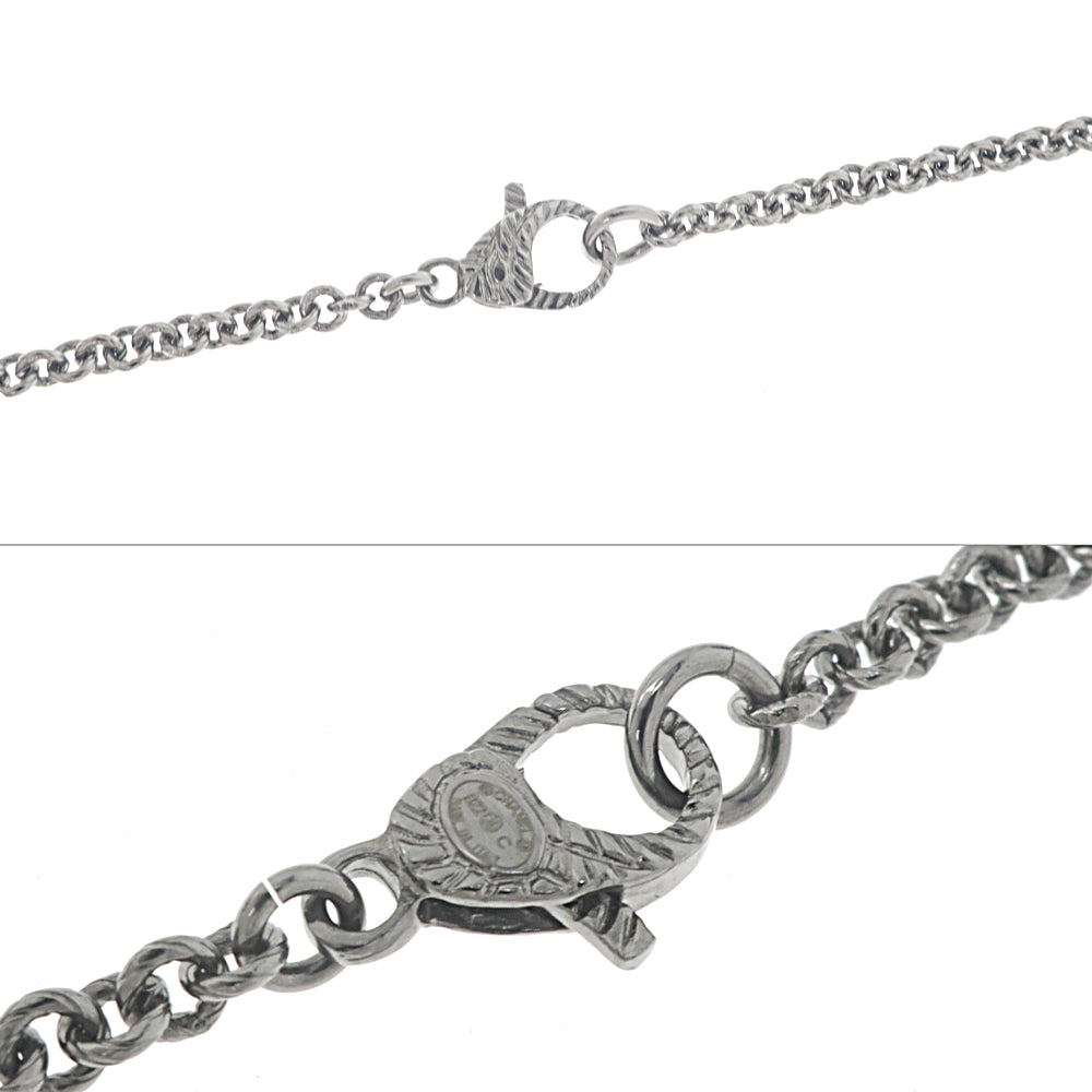 Chanel Ball Pendant Halsband Lock B22C Coco CC Mark COCO Flowers  Rope Line Stone 80cm Antique Silver Accessories Jewelry