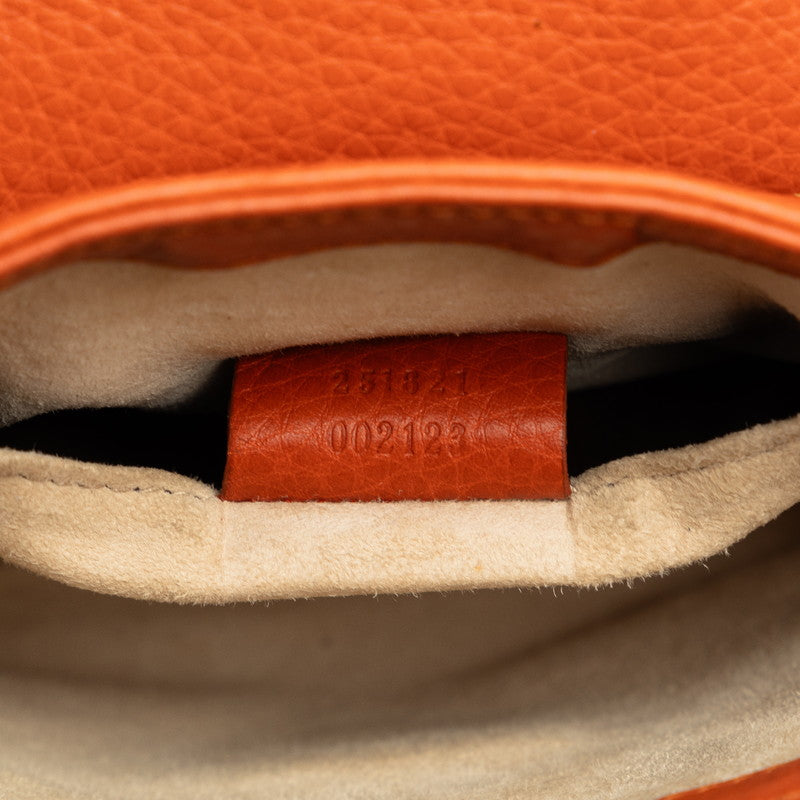 Gucci Double G 251821 Shoulder Bag Calf Leather Orange Vintage