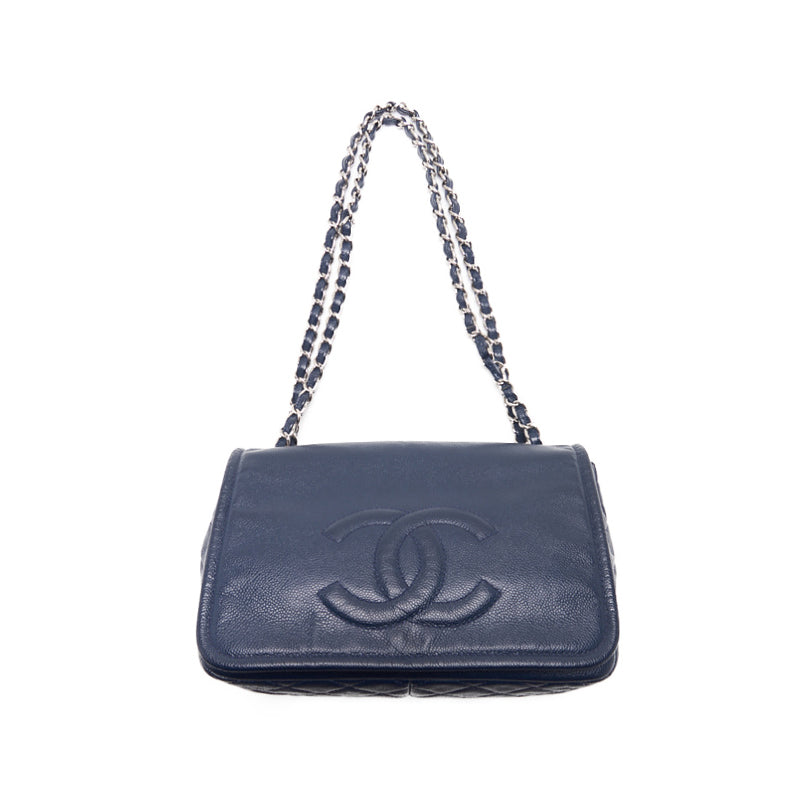 Chanel Matrasse Coco Chain Sder St Caviar S Navy (Silver G ) Tote Bag  Tote Bag Ladies Tooth Bag Hybrid 【 Delivery】 es s Online