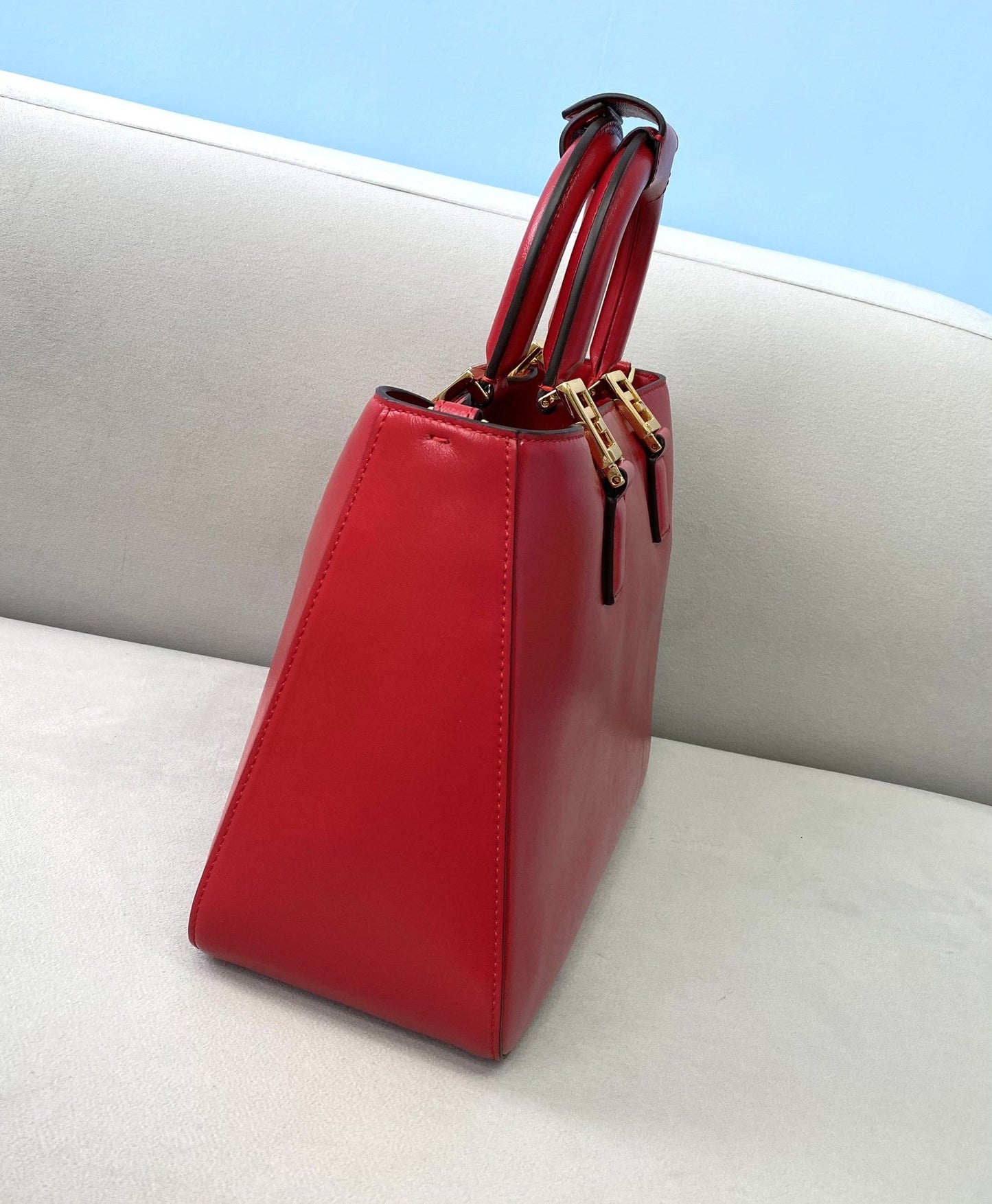 Fendi Medium FF Tote Shoulder Red Bag For Woman 38cm/15in