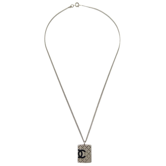 Chanel Cambon Ligne Necklace Pendant Silver 05A