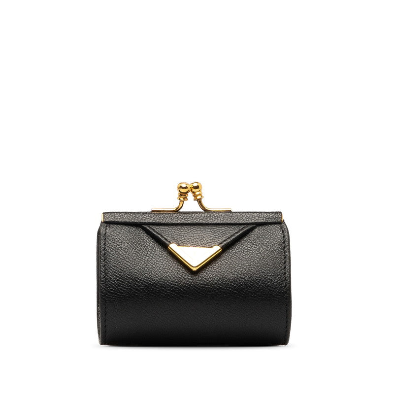 Saint Laurent Coin Wallet Black Gold Leather