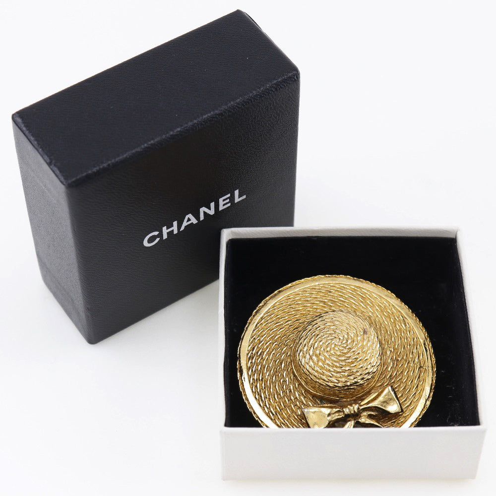 CHANEL wheat hat brochure g makeup French made about 36.0g Straw hat ladies A-rang hat