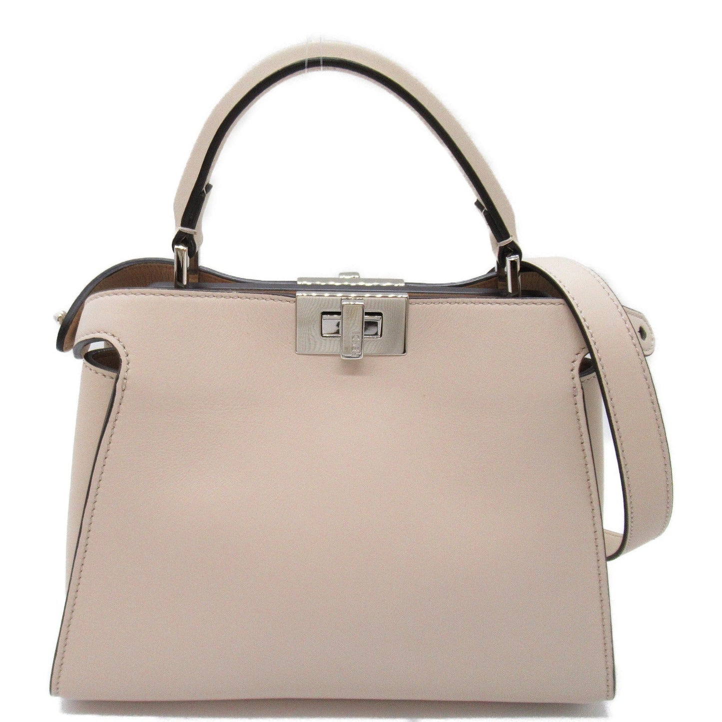 Fendi Fendi Peekaboo Icon Essential Shoulder Bag Leather  White 8BN302