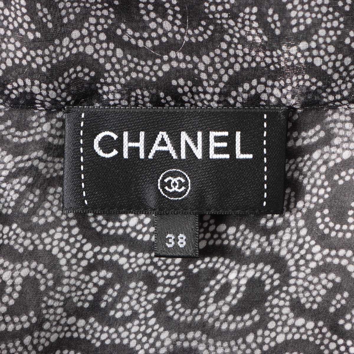 Chanel Coco Silk x Nylon  38  Grey x Black P75166V66671 All in