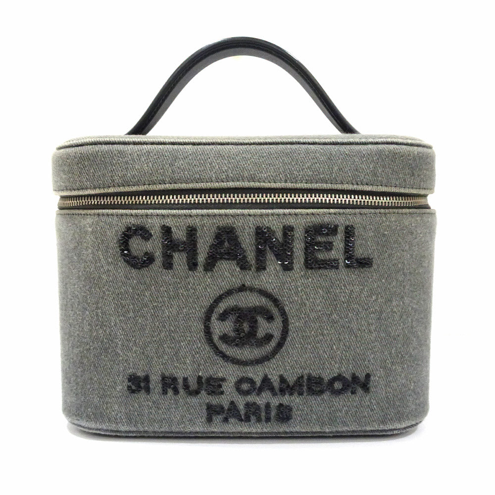 Chanel Vanity Bag Deauville Coco Canvas Spankol Gr  Pouch  A84212