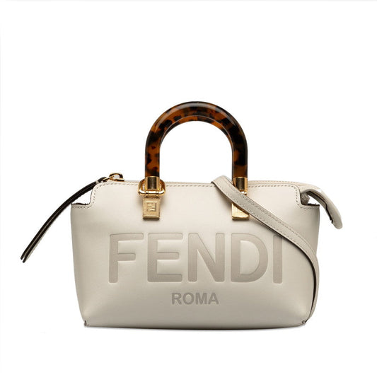 Fendi Byzaw Mini Handbag Shoulder Bag 2WAY 8BS067 White Leather  Fendi