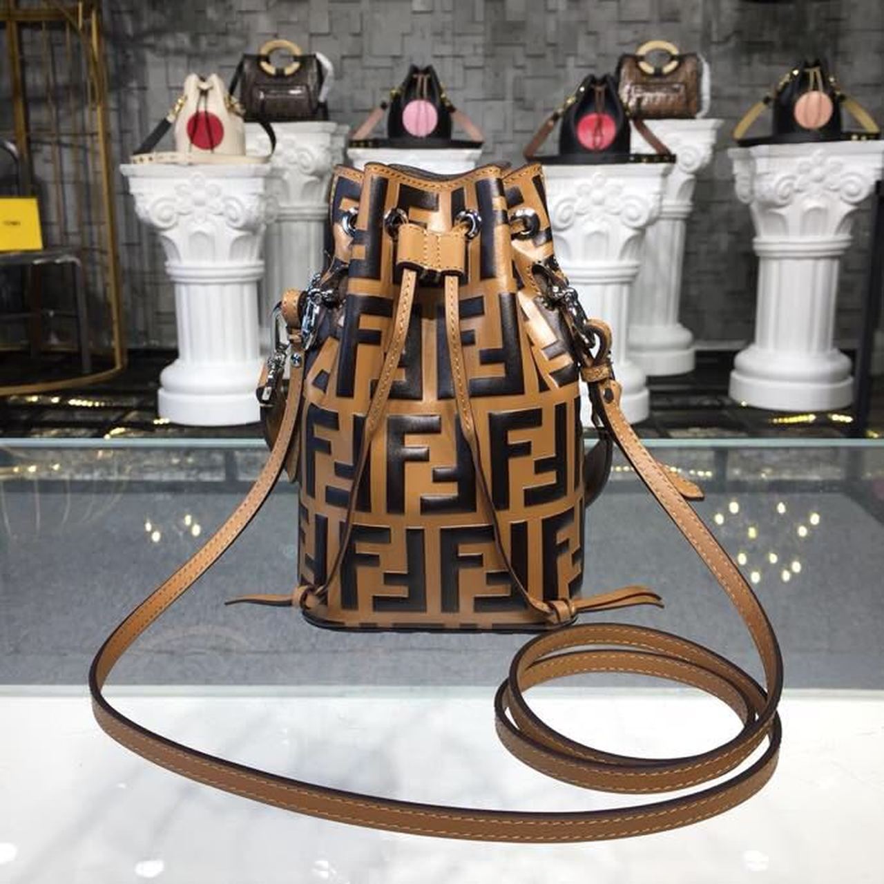 Fendi Mon Tresor Bucket Bag Brown/Black