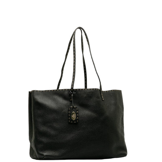 Fendi Selleria Tote Bag 8BH126 Black Leather