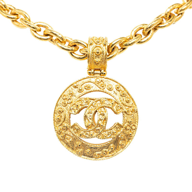 Chanel Vintage Coco round chain necklace g makeup ladies Chanel