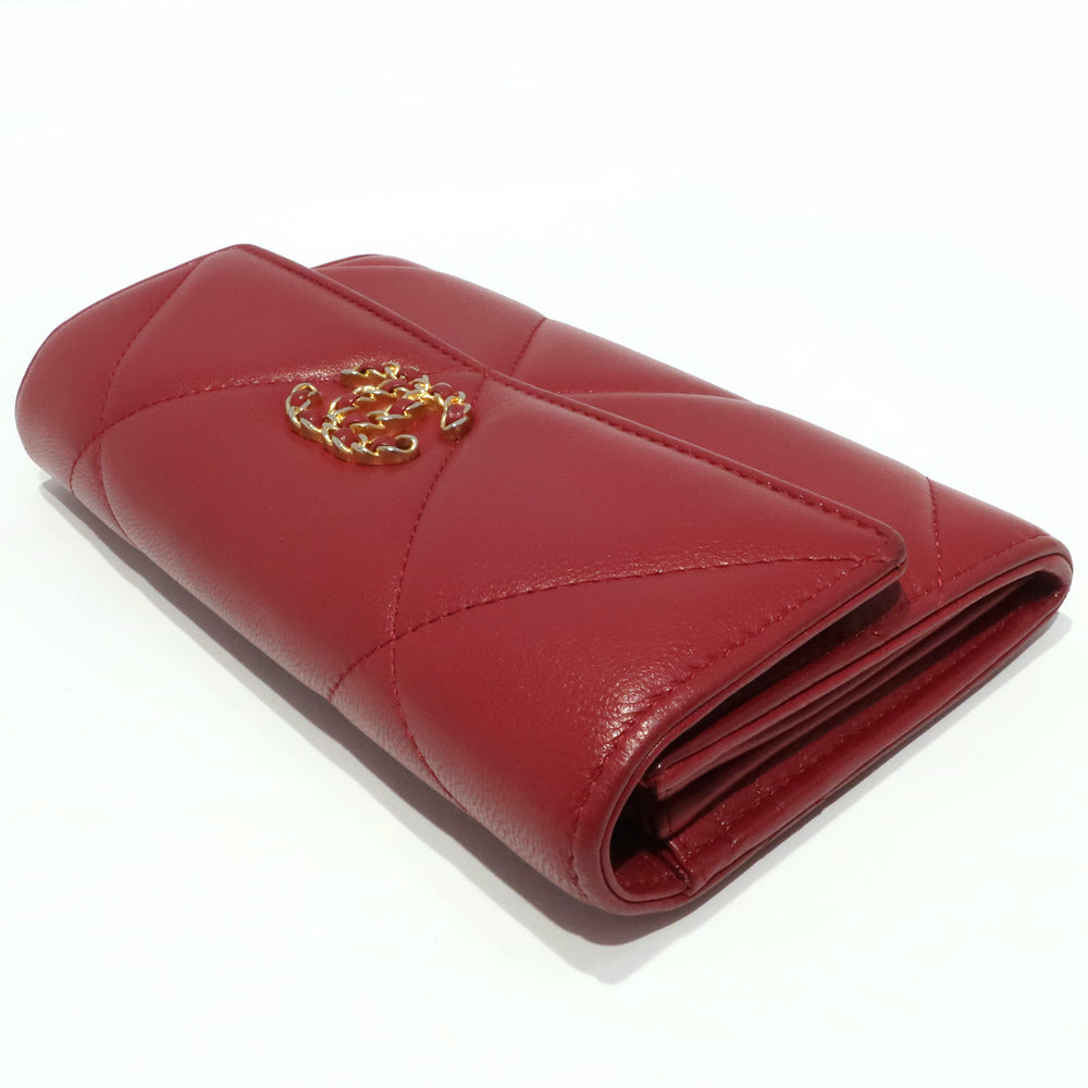 Chanel Matrasse Long Wallet  Wine Red Bordeaux Coco  ly G