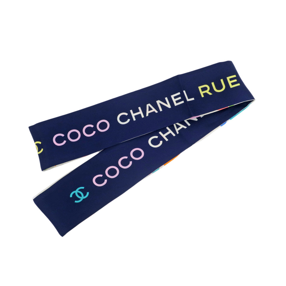 Chanel Hair Band White White Multicolor CC Shape Silk 100% Small Other 【New】【Until Used】