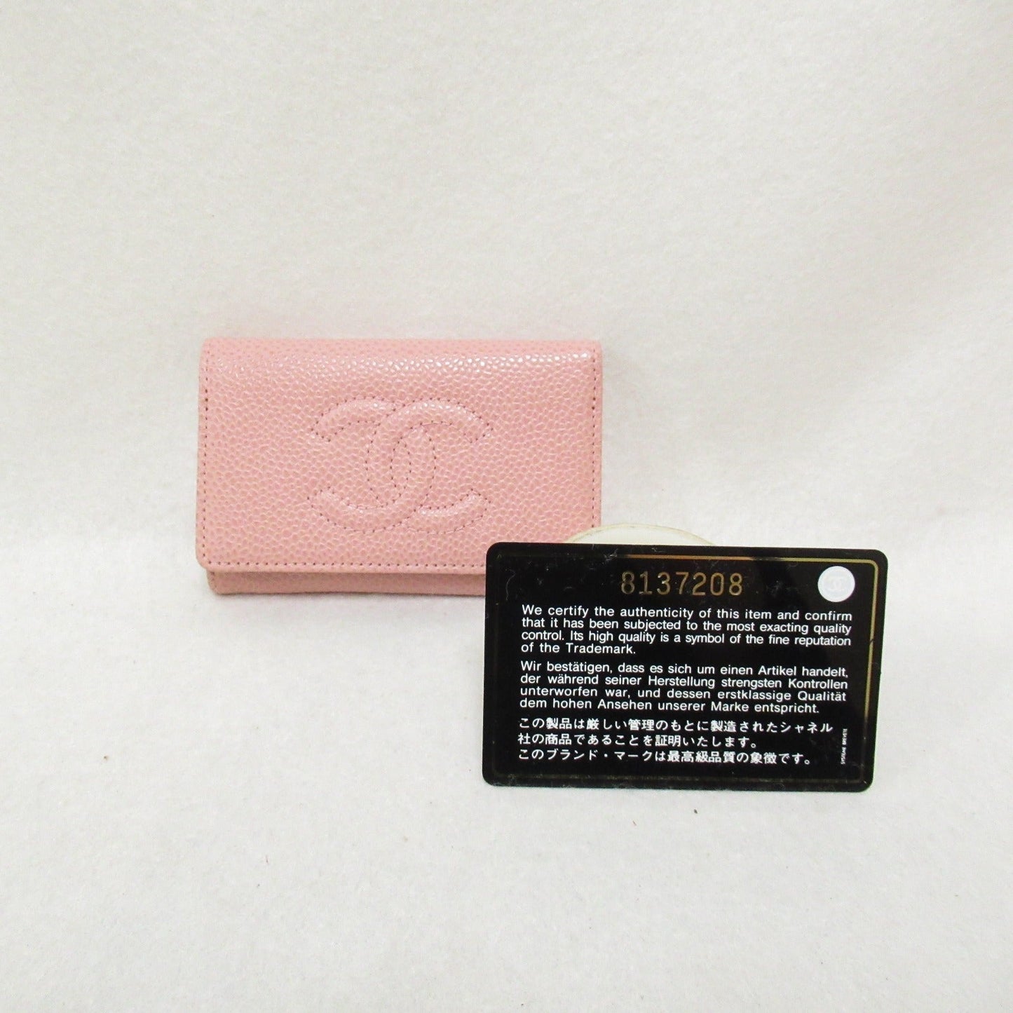 CHANEL CHANEL 6  Keycase Keycase Accessories Caviar S (Green )  Pink Series