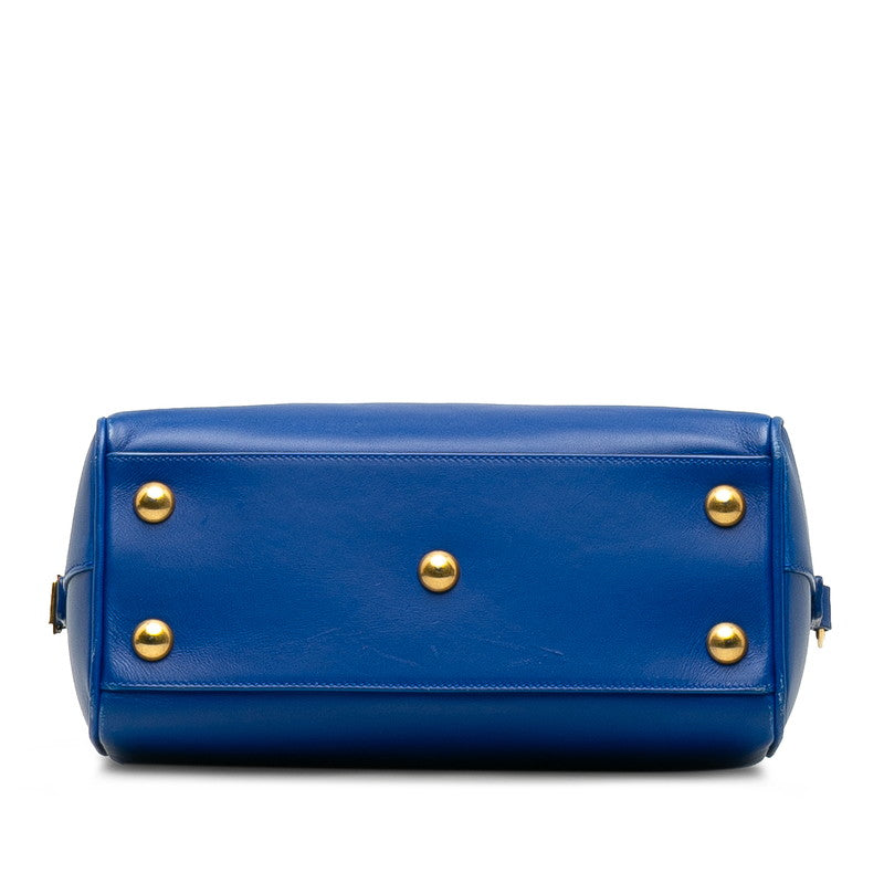 Saint Laurent Mini Duffle in Calf Leather Blue 330958