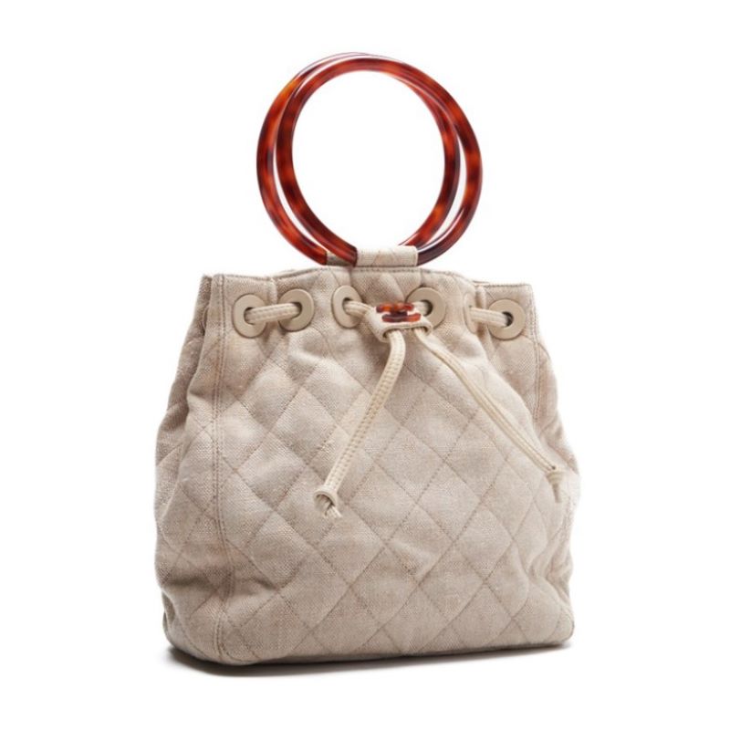 CHANEL 【CHANEL】Coco Handbag Canvas Beige Handbag  Handbag Hybrids【 Ship】ern Netherlands Online