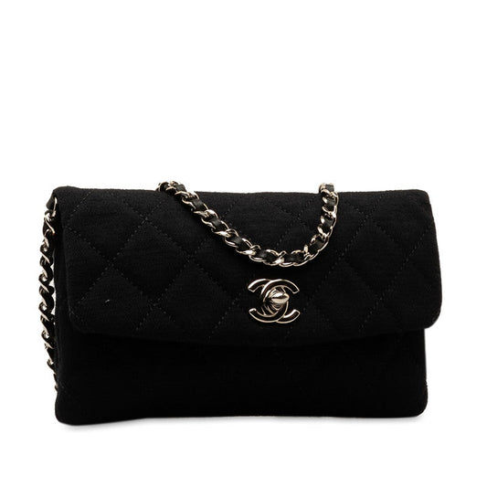 Chanel Mini Mattrase Christmas 2011 Limited Chain Shoulder Bag Black Silver Canvas  CHANEL