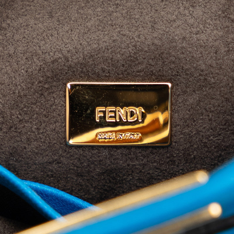 Fendi Micro Peak Small Handbag Shoulder Bag 2WAY 8M0355 Blue G Leather  Fendi