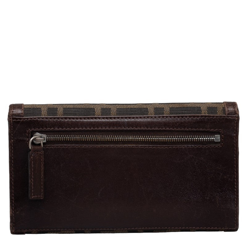 Fendi Zuka Long Wallet Long Wallet 31078 Brown Canvas Leather Ladies Fendi