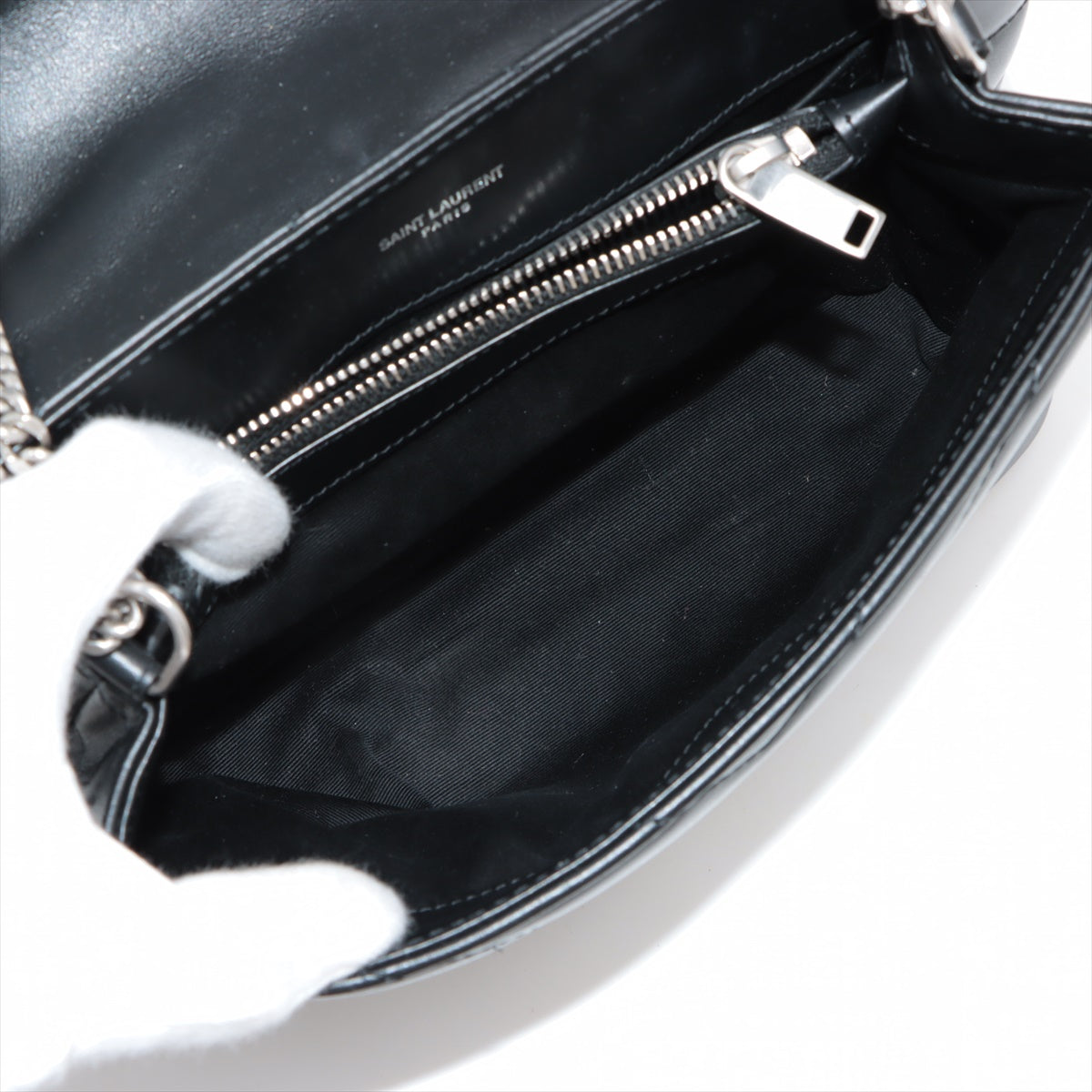 Saint Laurent Mule Leather Chain Shoulder Bag Black 494699