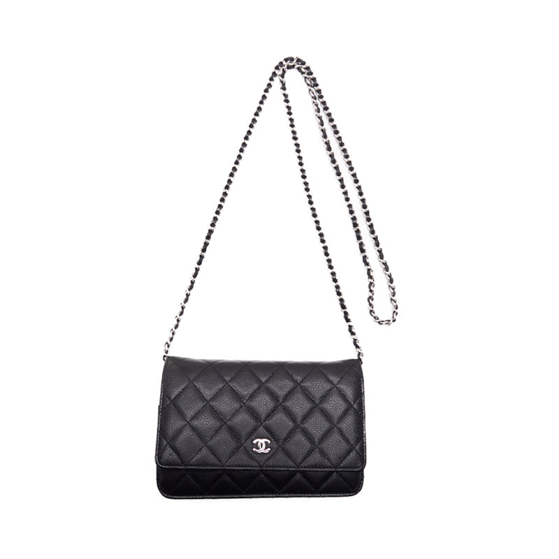 Chanel Matrasse Chain Wallet Caviar S Black (Silver G )  Wallet