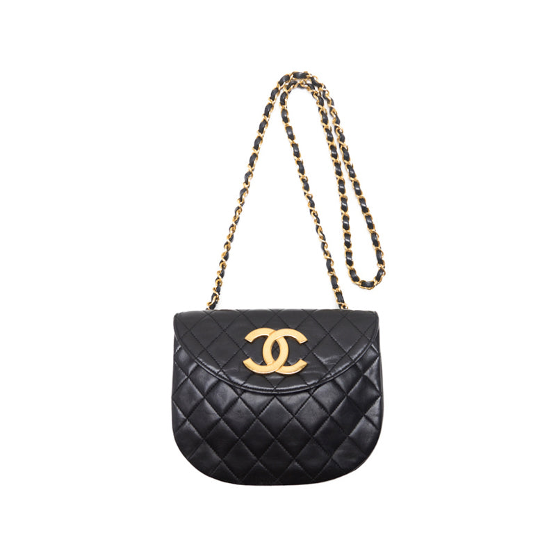 CHANEL DECACOCO ROUND FLAPP PUSH LOCK CHAIN SHOULDER Lambskinkin BLACK (GOLDEN GOLD) SHOULDER BAG MINICULAR SHOULDER BAG LADY SHOULDER BAG LADY HYBRAND ONLINE