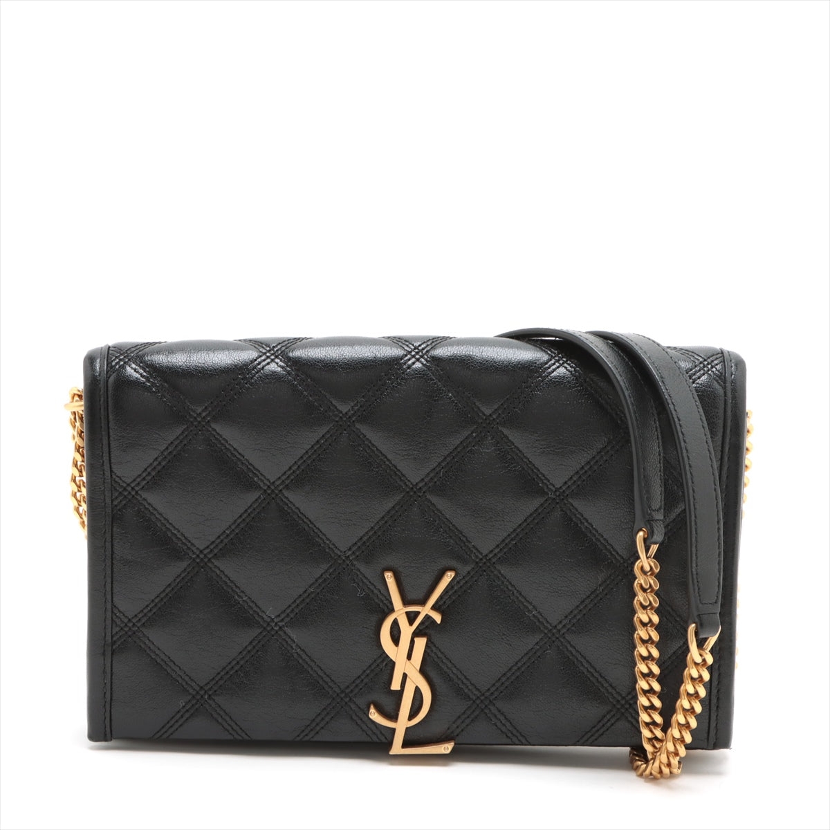 Saint Laurent  Leather Chain Shoulder Bag Black