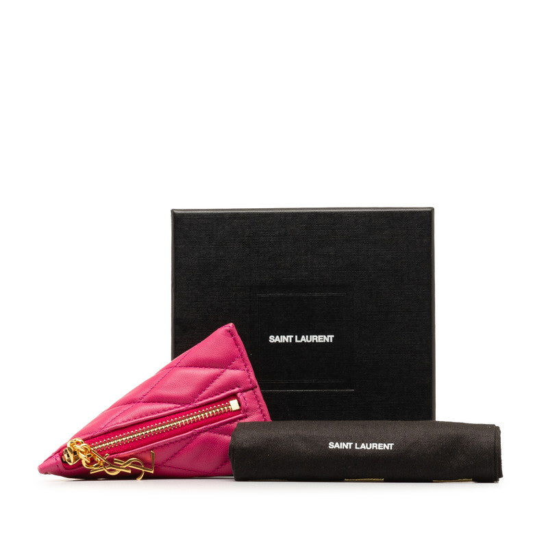 Saint Laurent Monogram Berrangos Coin Case 669925 Pink Leather  Saint Laurent