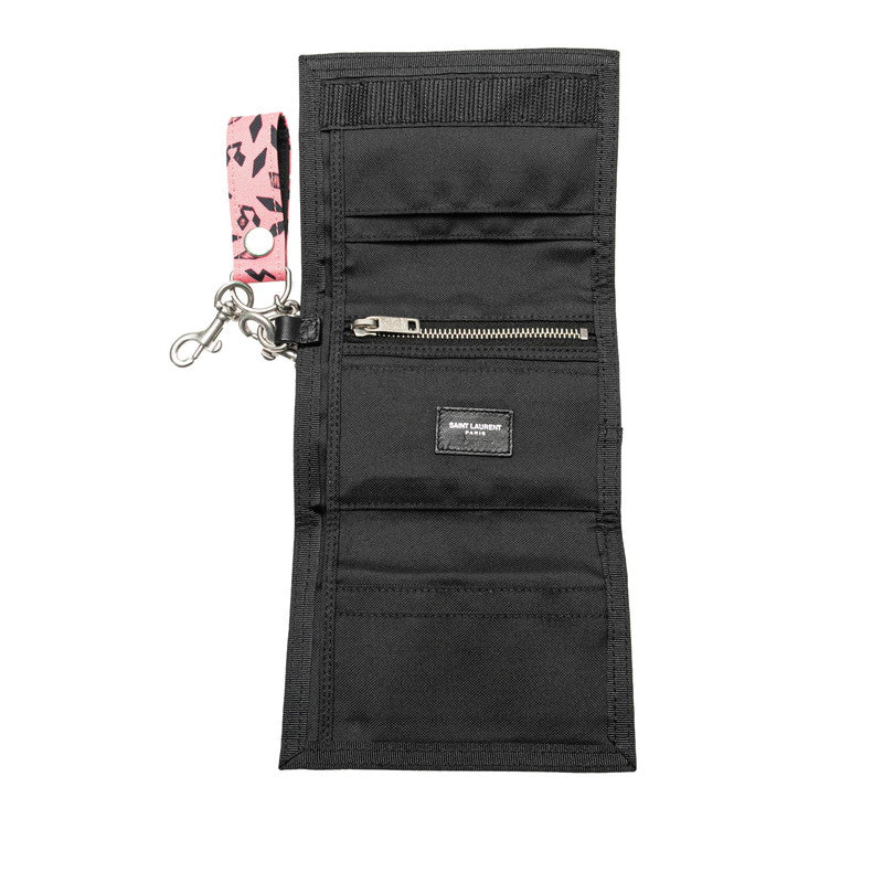 Saint Laurent Radio Three Fold Wallet 586279 Pink Black Nylon  Saint Laurent