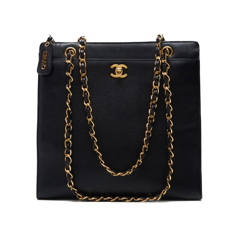 CHANEL 【CHANEL】 Turnlock Double Chain Sder Caviar S Black  Shoulder Bag Mini Shellder Bag  Shellder Bag Hybrid 【 Ship】 Eckham Shaboo Online