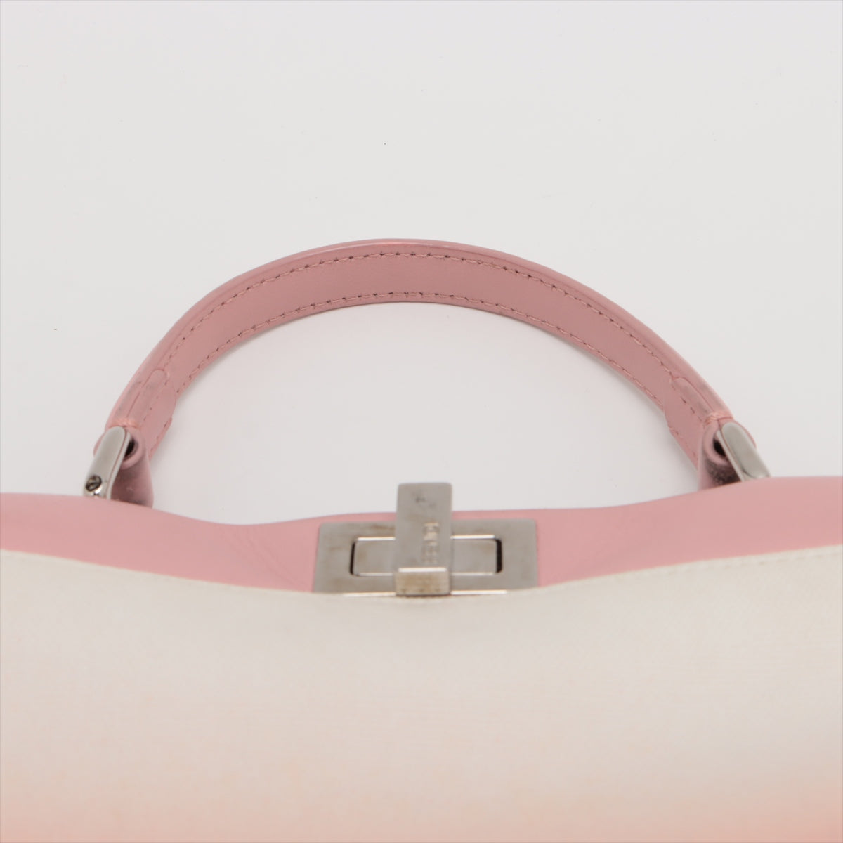 Fendi Mini Peekaboo Canvas × Leather 2WAY Handbags Pink 8BN244