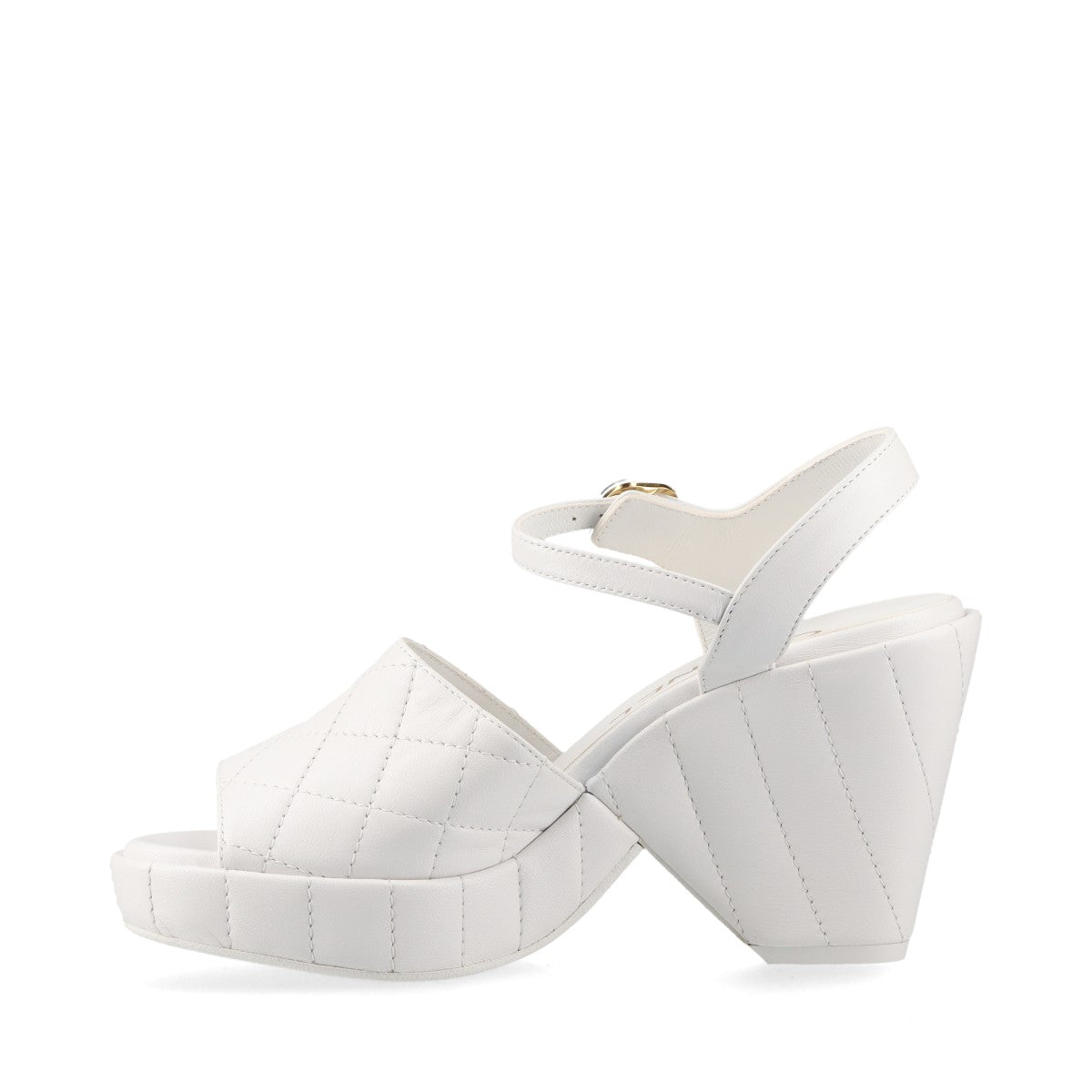 Chanel Coco Leather Sandals 35  White G45637