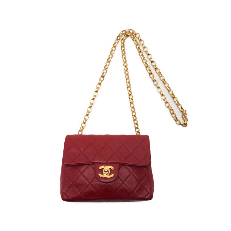 CHANEL 【CHANEL】MINI TRASSE Turn-Lock Chain Shoulder  Red Visitor Chain  Shoulder Bag Mini Shoulder Bag  Bag Hybrid 【 Ship】【SS】Ice s Online