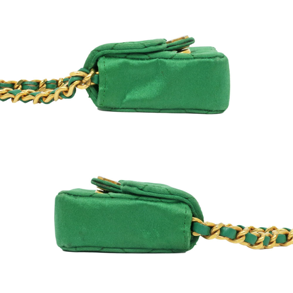 Chanel Mini Matrasse Chain Sheldon 1770466 Green Green GD G  Satin