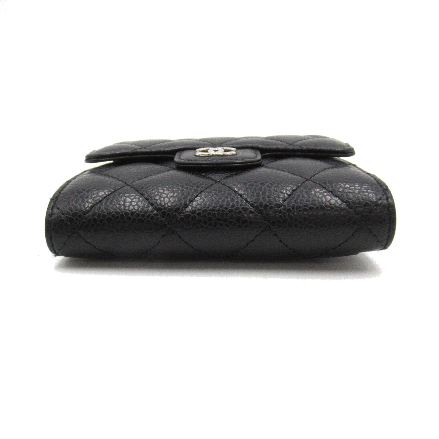 CHANEL Small Flap Wallet Three Fold Wallet Wallet Cabia S (Greenhead)   Black  AP0231