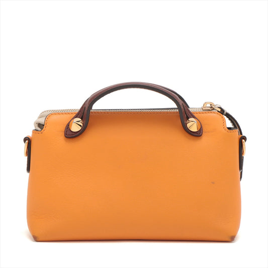 Fendi Byzaw Mini Leather 2WAY Handbag Orange 8BL145