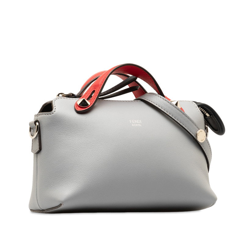 Fendi Byzaw Mini Handbag 2WAY 8BL135 Gray Red Leather  Fendi