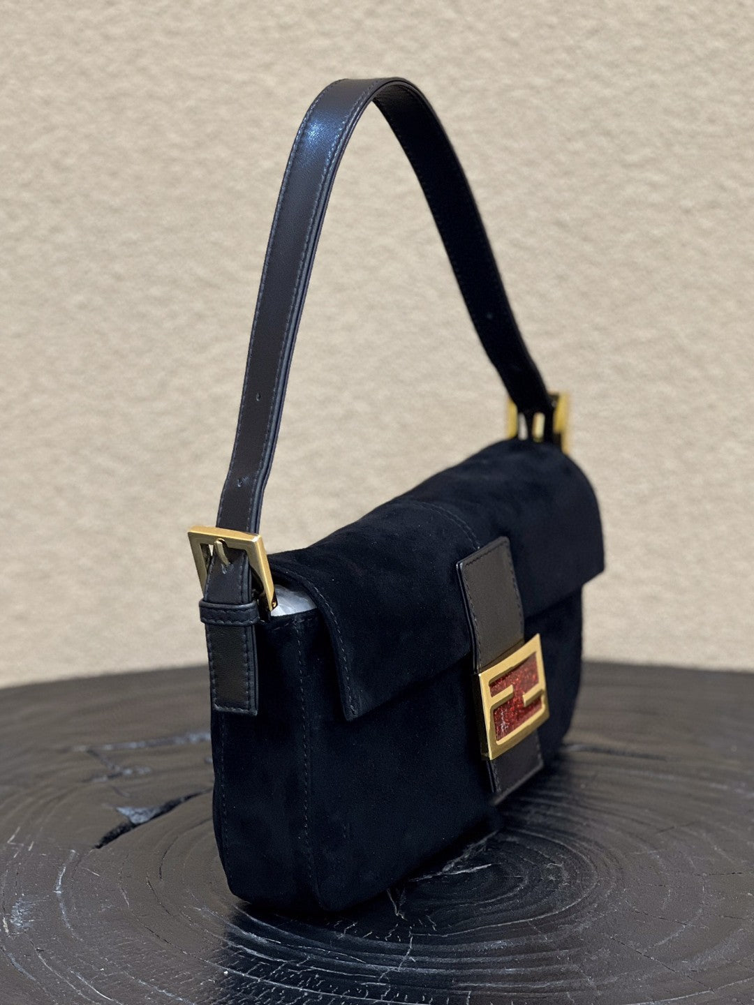 Fendi Baguette Black Bag For Woman 25cm/9.5in