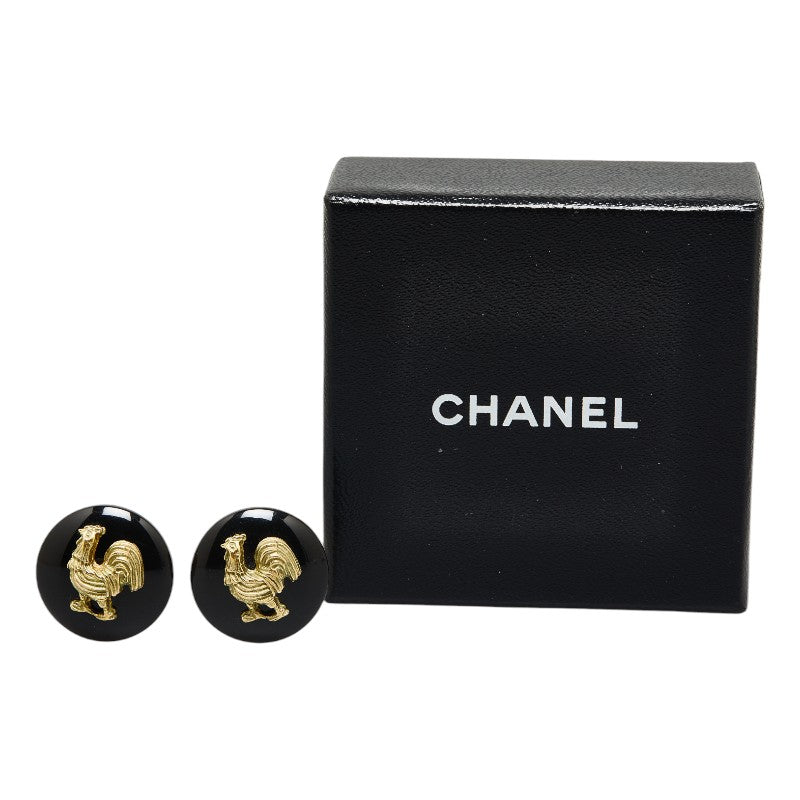 Chanel Vint Chicken Bird Earring G Black   Chanel