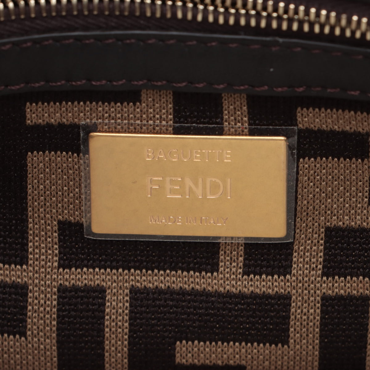 Fendi Zucca Mamma Bucket Stroke X Leather Shoulder Bag Black X Natural 8BR600