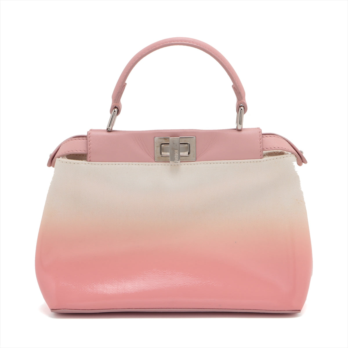 Fendi Mini Peekaboo Canvas × Leather 2WAY Handbags Pink 8BN244