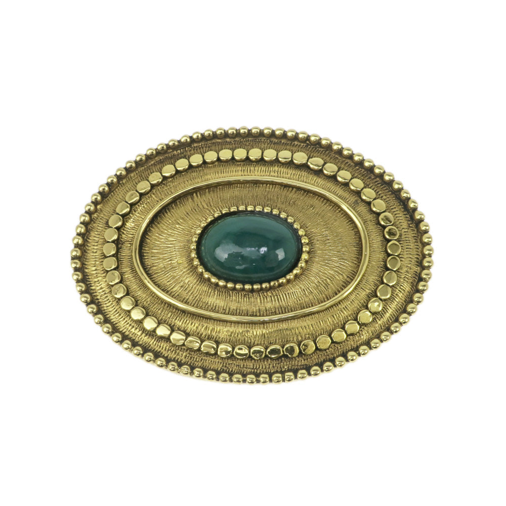 Chanel Vintage Brooch 168 Oral G Green Mini