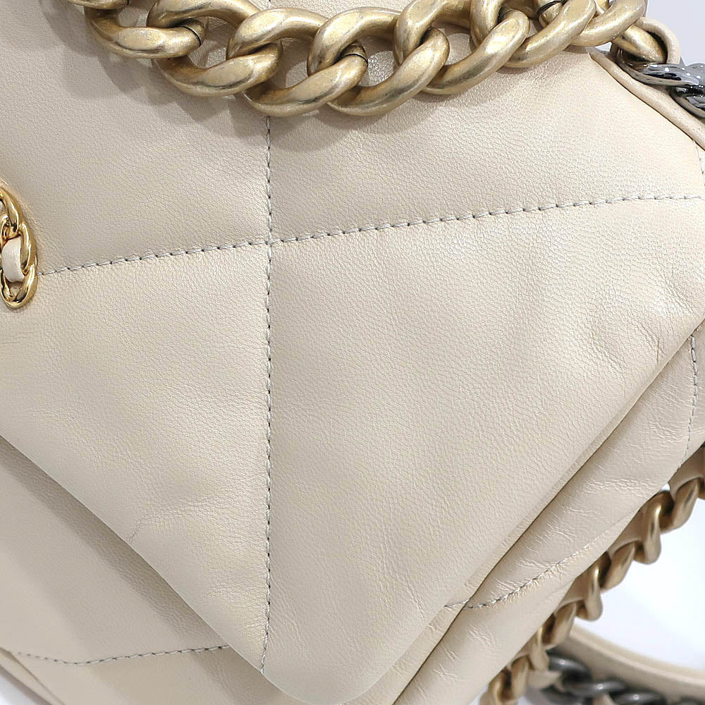 CHANEL CHANEL19 Chain Shoulder Bag Matrasse AS1160  Beige GD/SV G  Woman  28th St/8-digit  Purchase Certificate Box