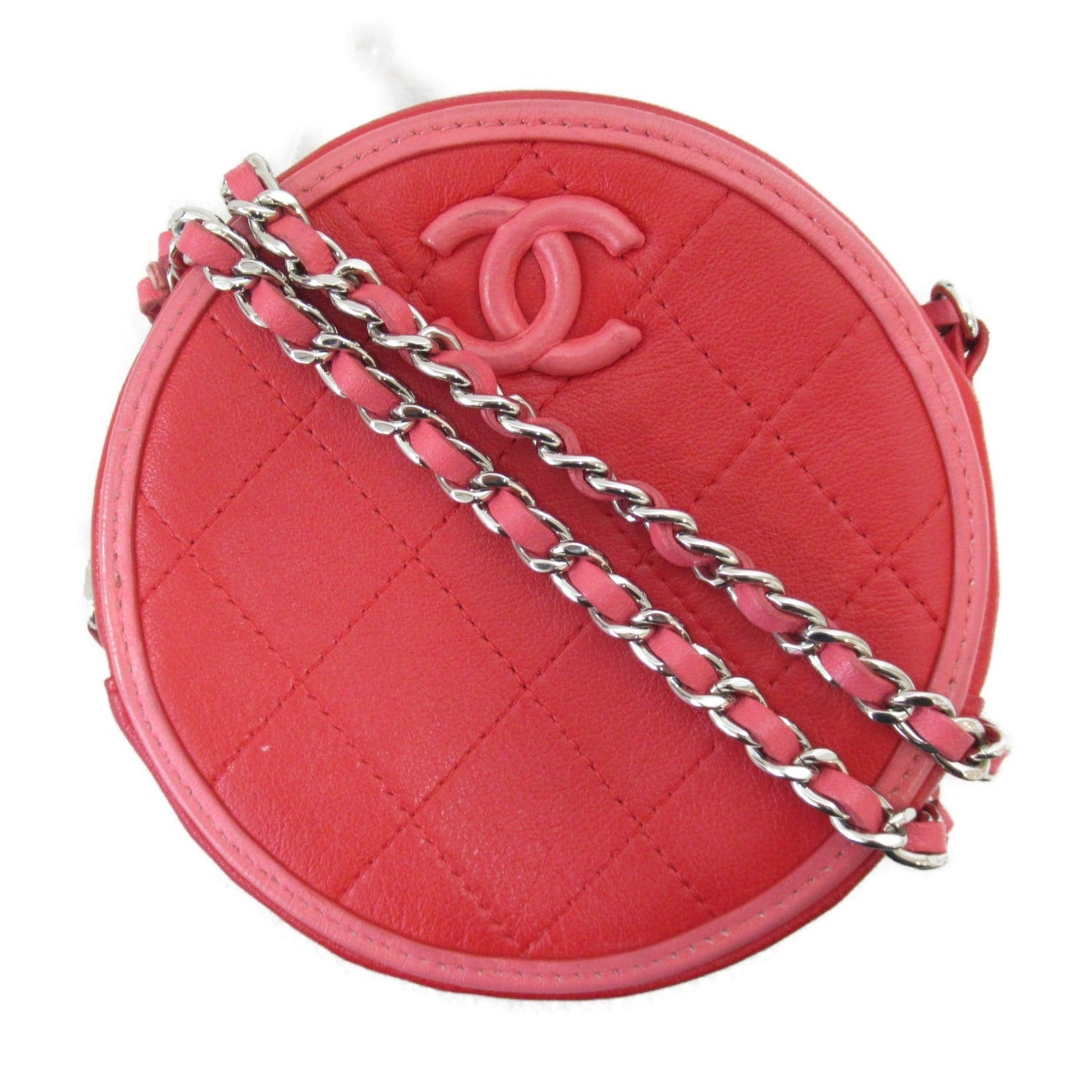 Chanel Chain Shoulder Bags Chain Shoulder Bags Leather  Red/Pink