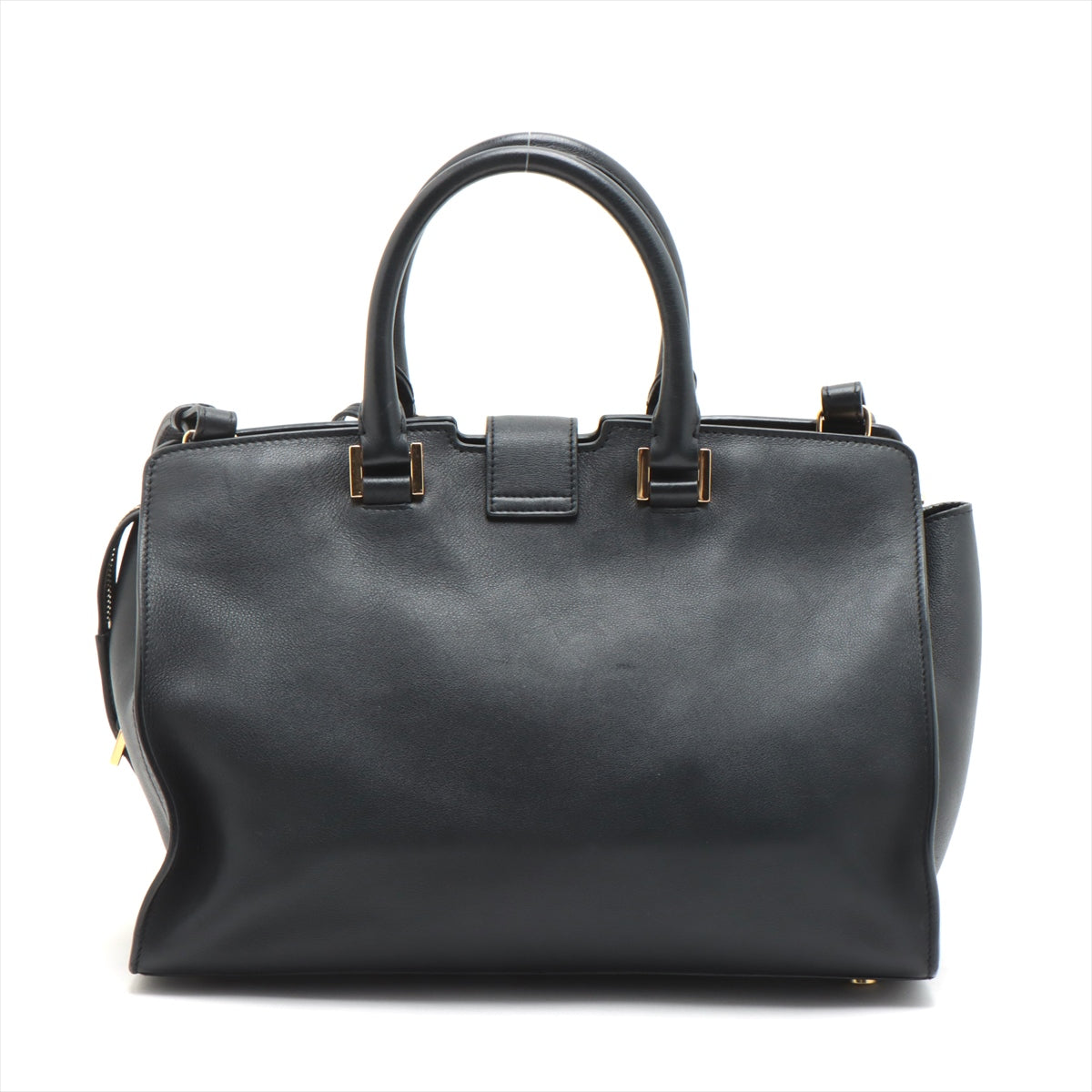 Saint Laurent  Cabas Leather 2WAY Handbag Black 424869