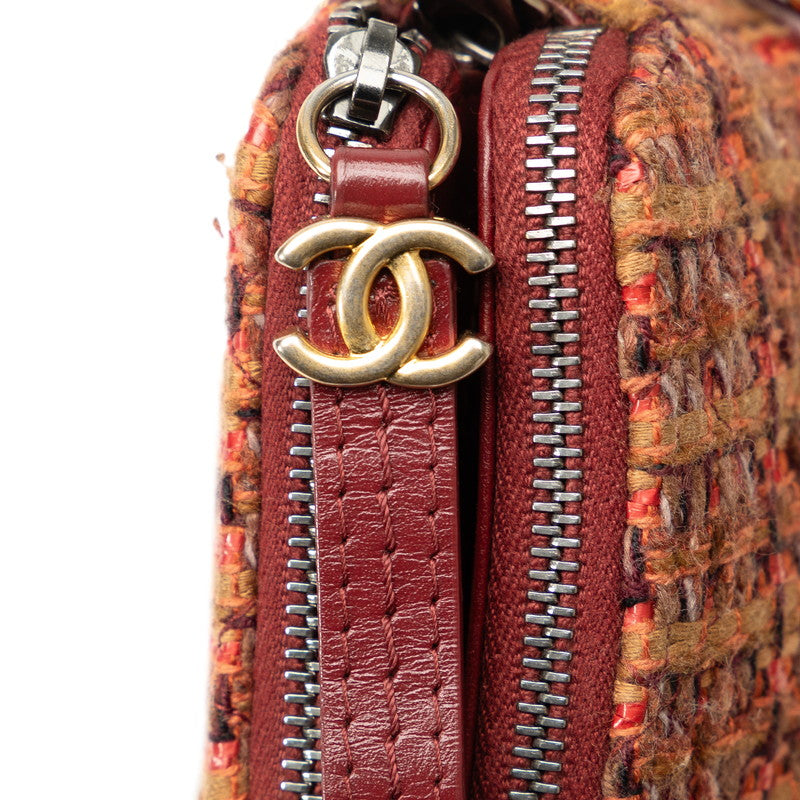 Chanel Gabriel Du Chanel Small Chain Hobo Chain Shoulder Bag A94505 Wine Red Tweed  S  CHANEL