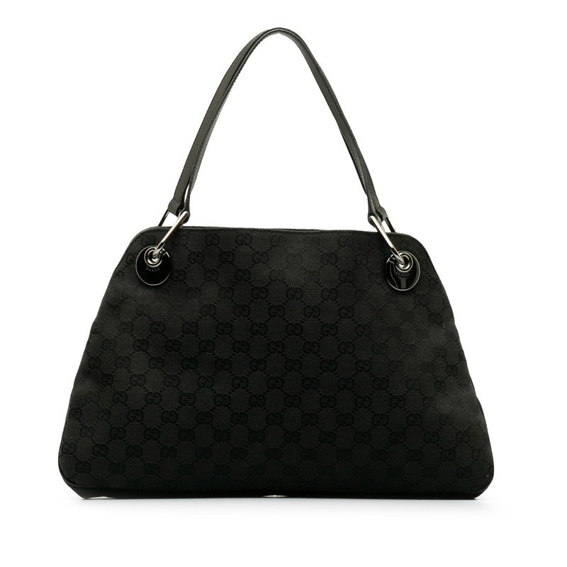 Gucci GG canvas 121023 tooth bag canvas/leather black ladies