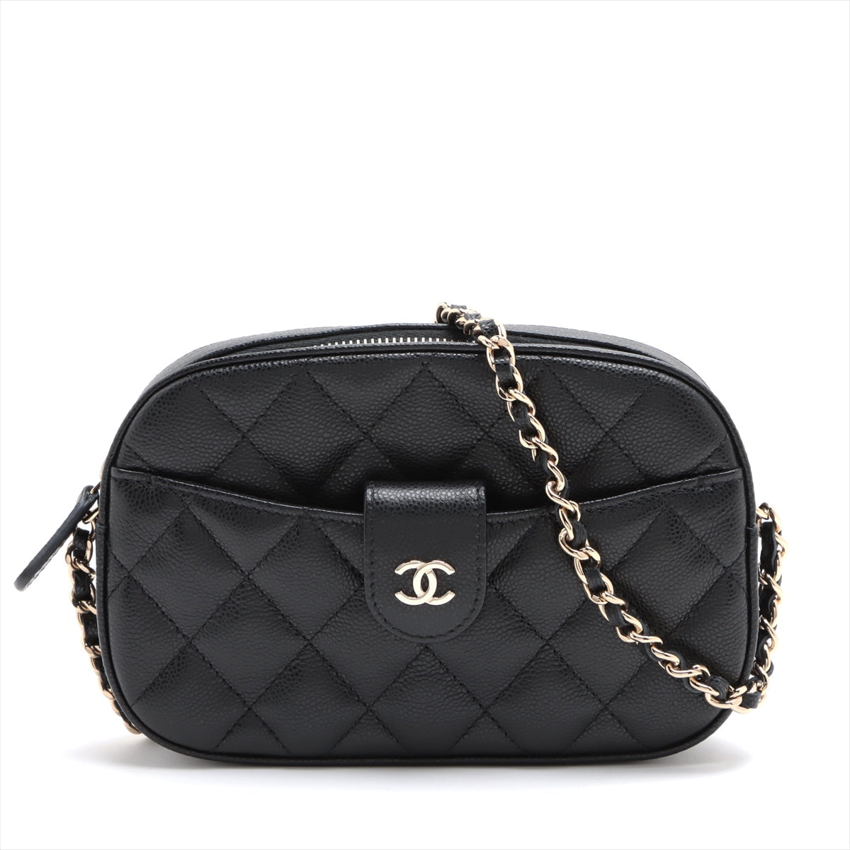 Chanel Matrasse Caviar S Chain Shoulder Bag Black G