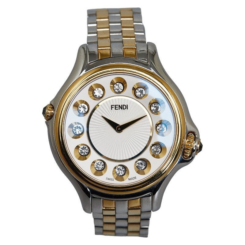 Fendi Crazy Karat 1P Diamond  10500L Quartz White Character Disc Stainless Steel Men FI [High-Range] Fendi []